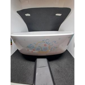 Corning Ware A-2-B 2 Liter Casserole Baking Dish Glass Lid Blue Ribbon Basket